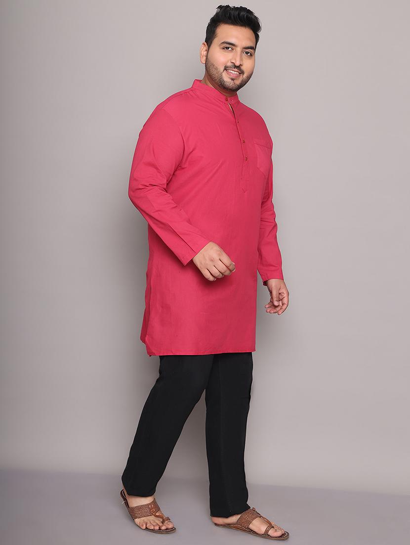 men solid mandarin neck long kurta - 21968148 - Standard Image - 3