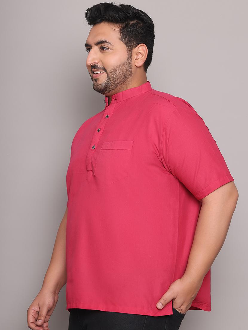 men solid mandarin neck short kurta - 21968149 - Standard Image - 3