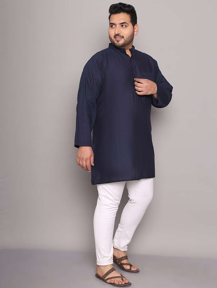 men solid mandarin neck long kurta - 21968152 -  Standard Image - 3