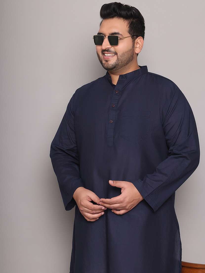 men solid mandarin neck long kurta - 21968152 -  Standard Image - 5