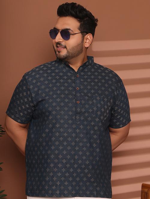 men self design mandarin neck short kurta - 21968163 - Standard Image - 0