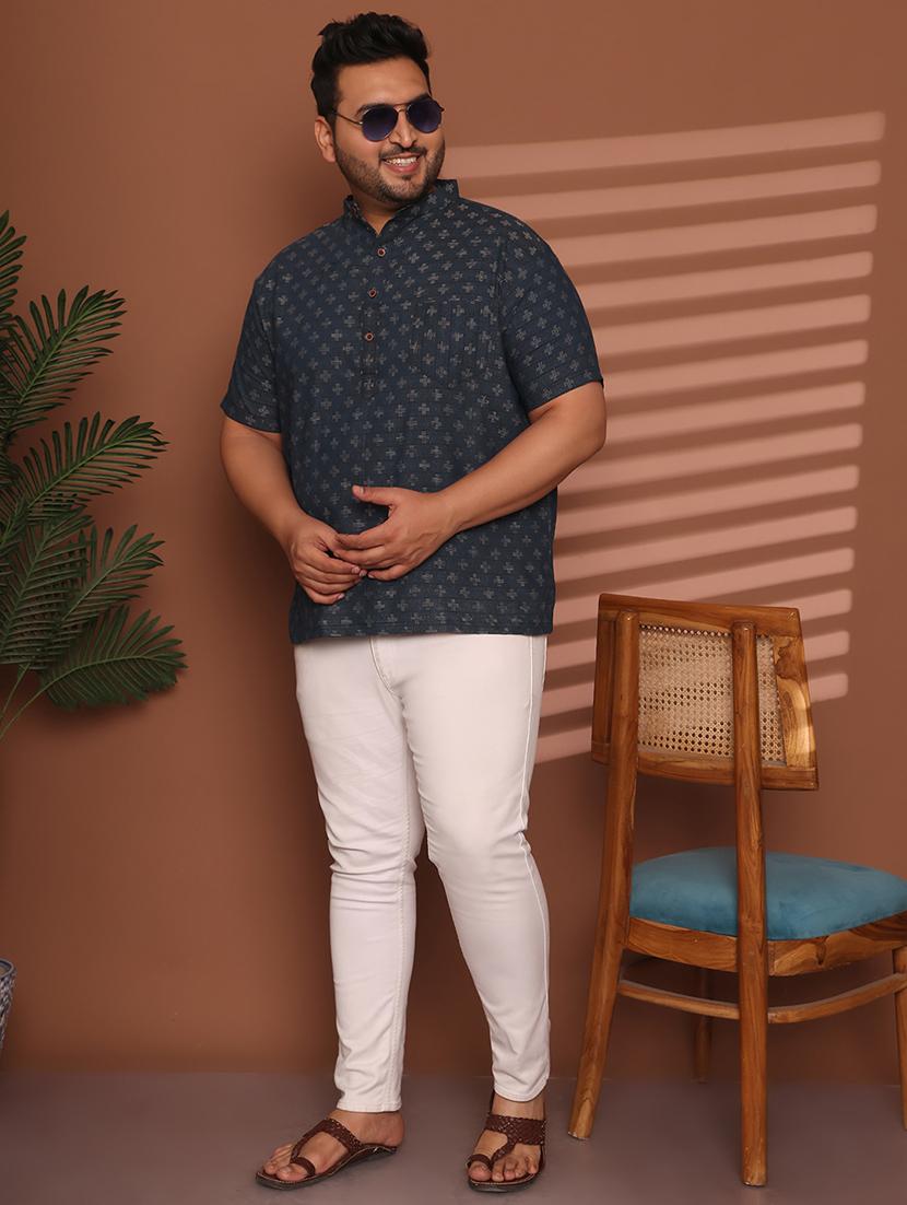 men self design mandarin neck short kurta - 21968163 - Standard Image - 5