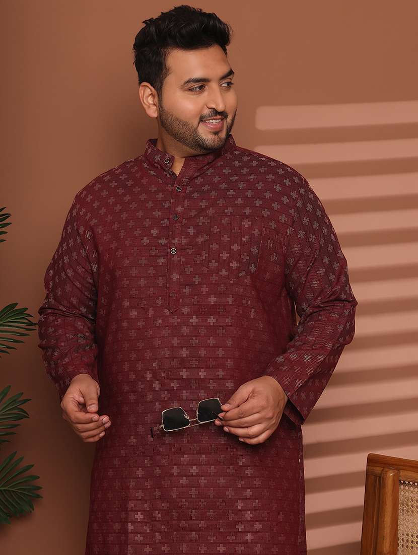 men self design mandarin neck long kurta - 21968164 -  Standard Image - 5