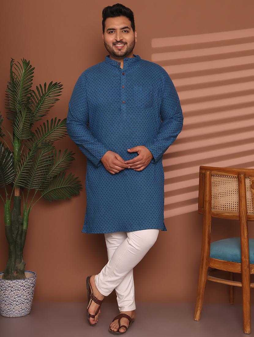 men self design mandarin neck long kurta - 21968169 - Zoom Image - 0