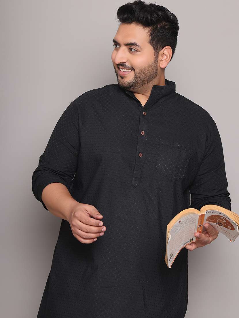men self design mandarin neck long kurta - 21968170 -  Standard Image - 5