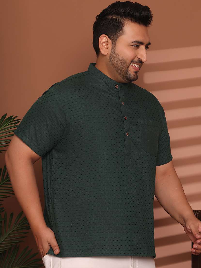 men self design mandarin neck short kurta - 21968173 -  Standard Image - 3