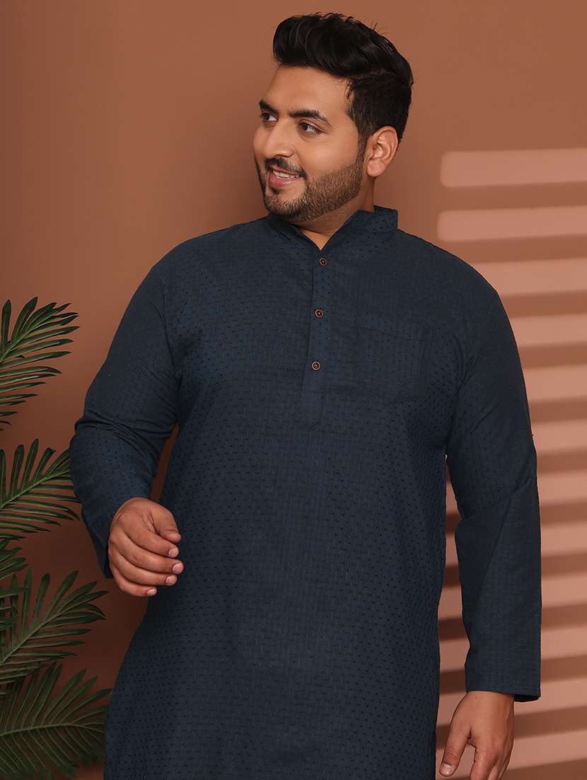 men self design mandarin neck long kurta - 21968174 - Standard Image - 5