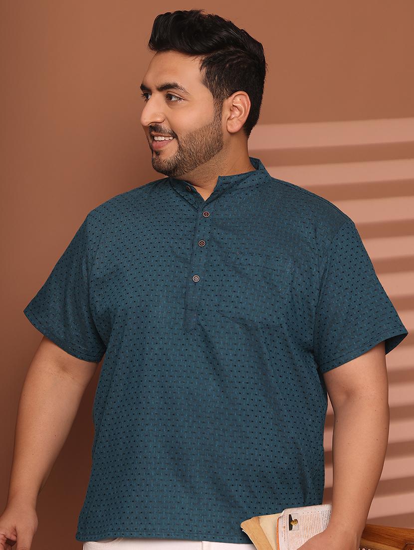 men self design mandarin neck short kurta - 21968175 - Standard Image - 3