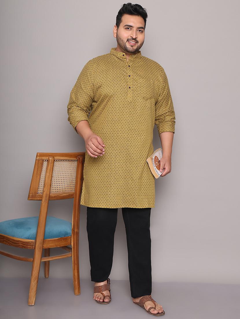men self design mandarin neck long kurta - 21968176 -  Zoom Image - 0