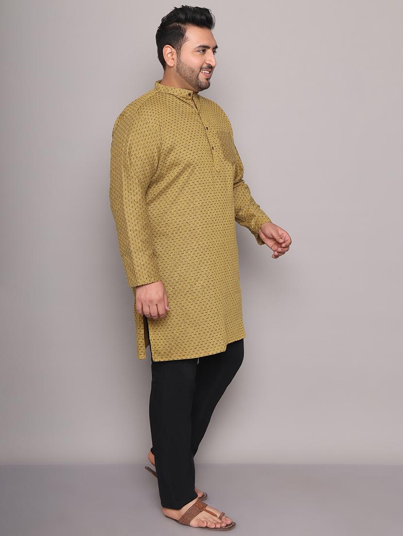 men self design mandarin neck long kurta - 21968176 - Standard Image - 3