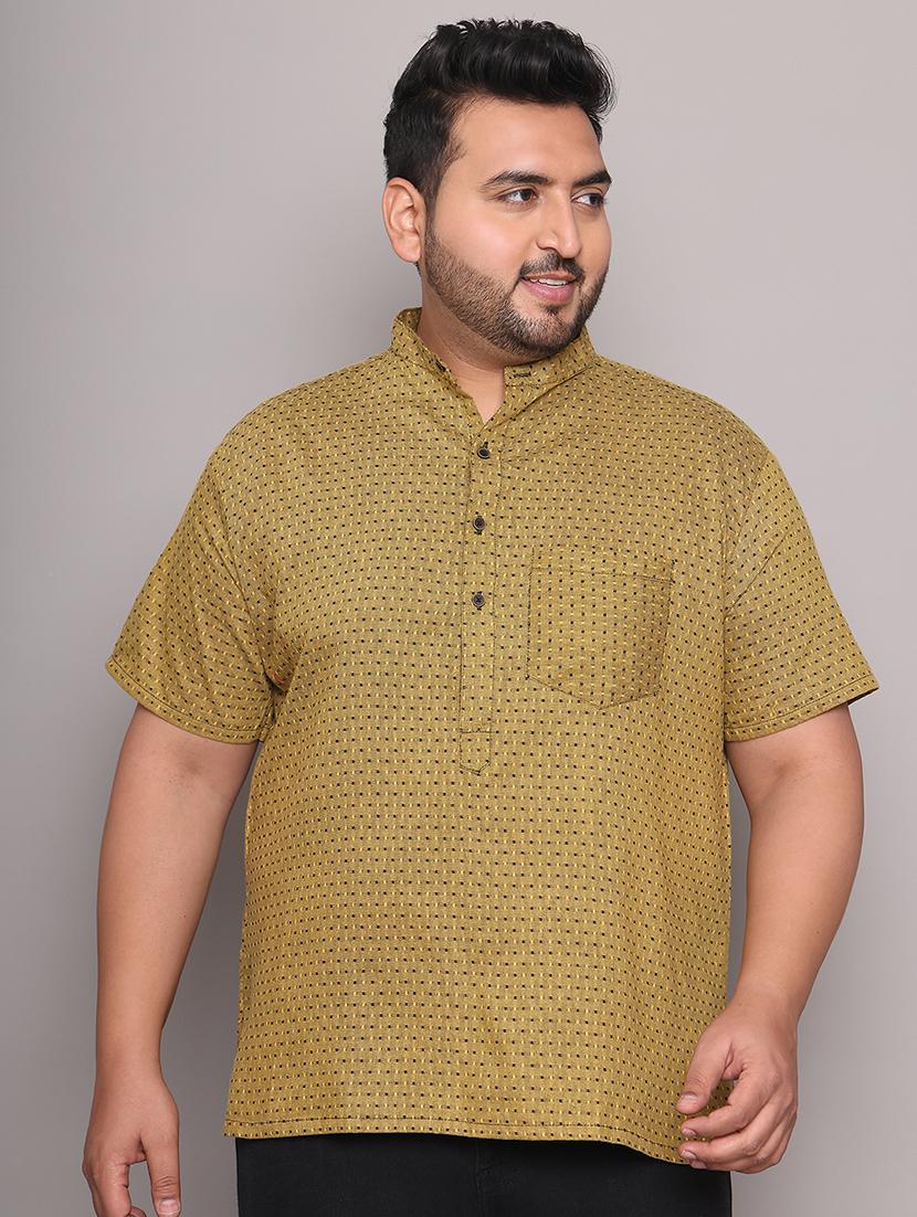 men self design mandarin neck short kurta - 21968177 - Zoom Image - 0