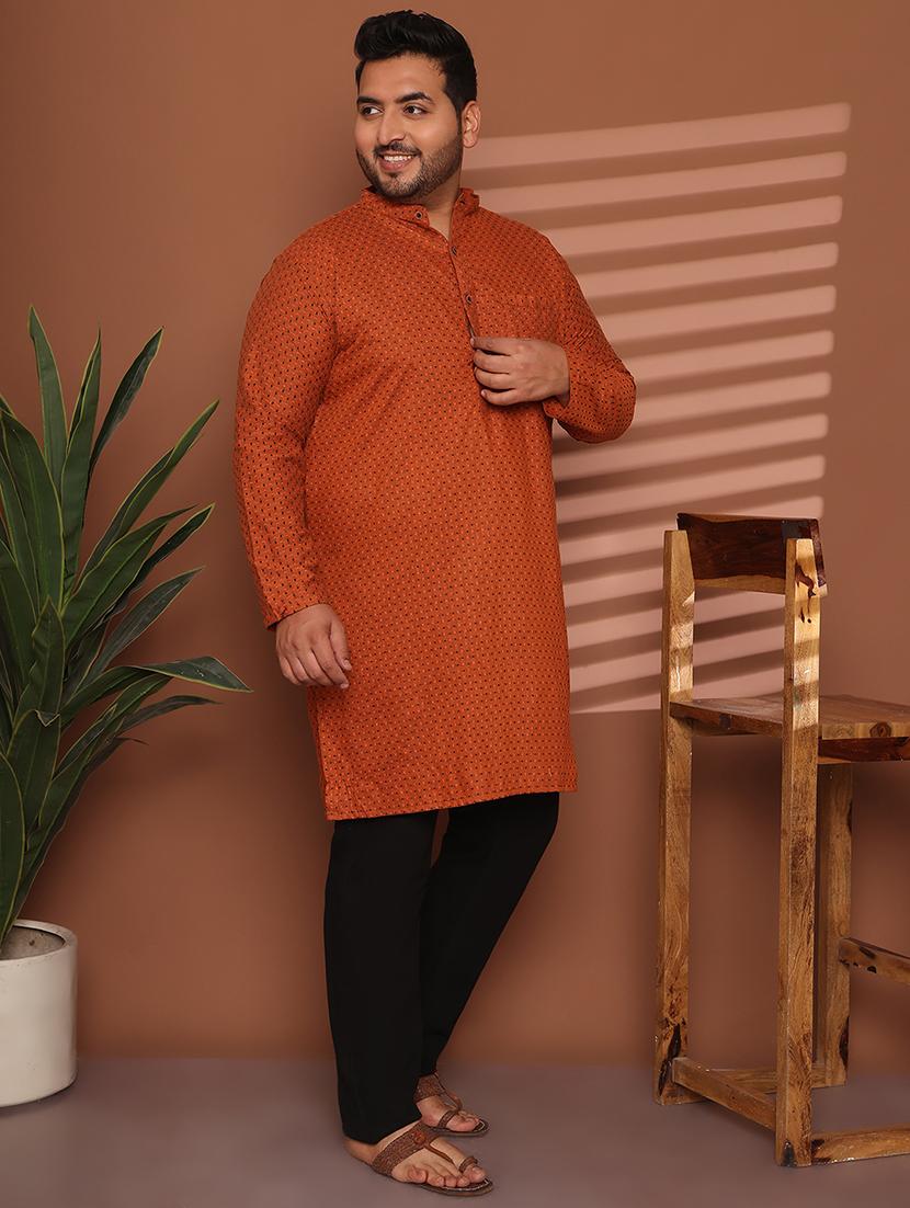 men self design mandarin neck long kurta - 21968178 - Standard Image - 3
