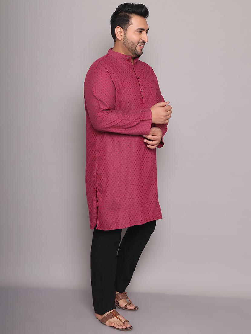 men self design mandarin neck long kurta - 21968180 - Standard Image - 3