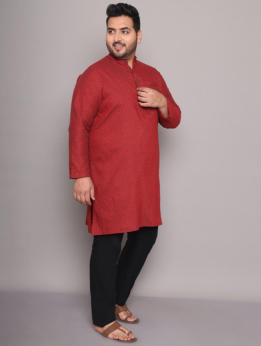 men self design mandarin neck long kurta - 21968182 - Standard Image - 3