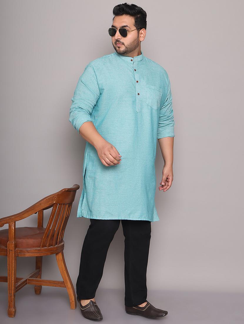men solid mandarin neck long kurta - 21968188 - Zoom Image - 0