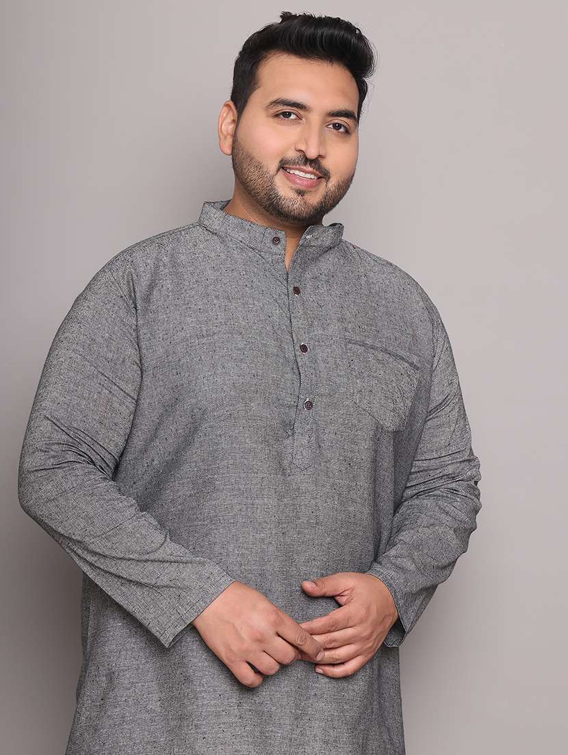 men solid mandarin neck long kurta - 21968194 -  Standard Image - 5