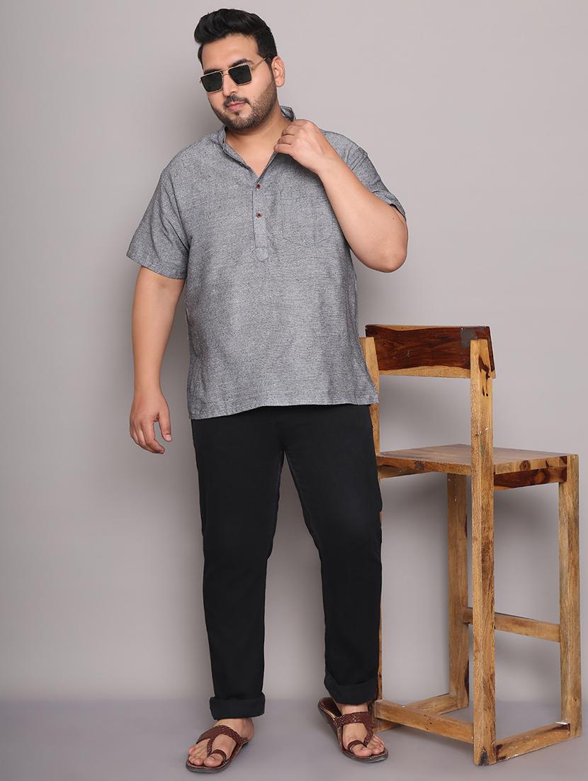 men solid mandarin neck short kurta - 21968195 - Standard Image - 5