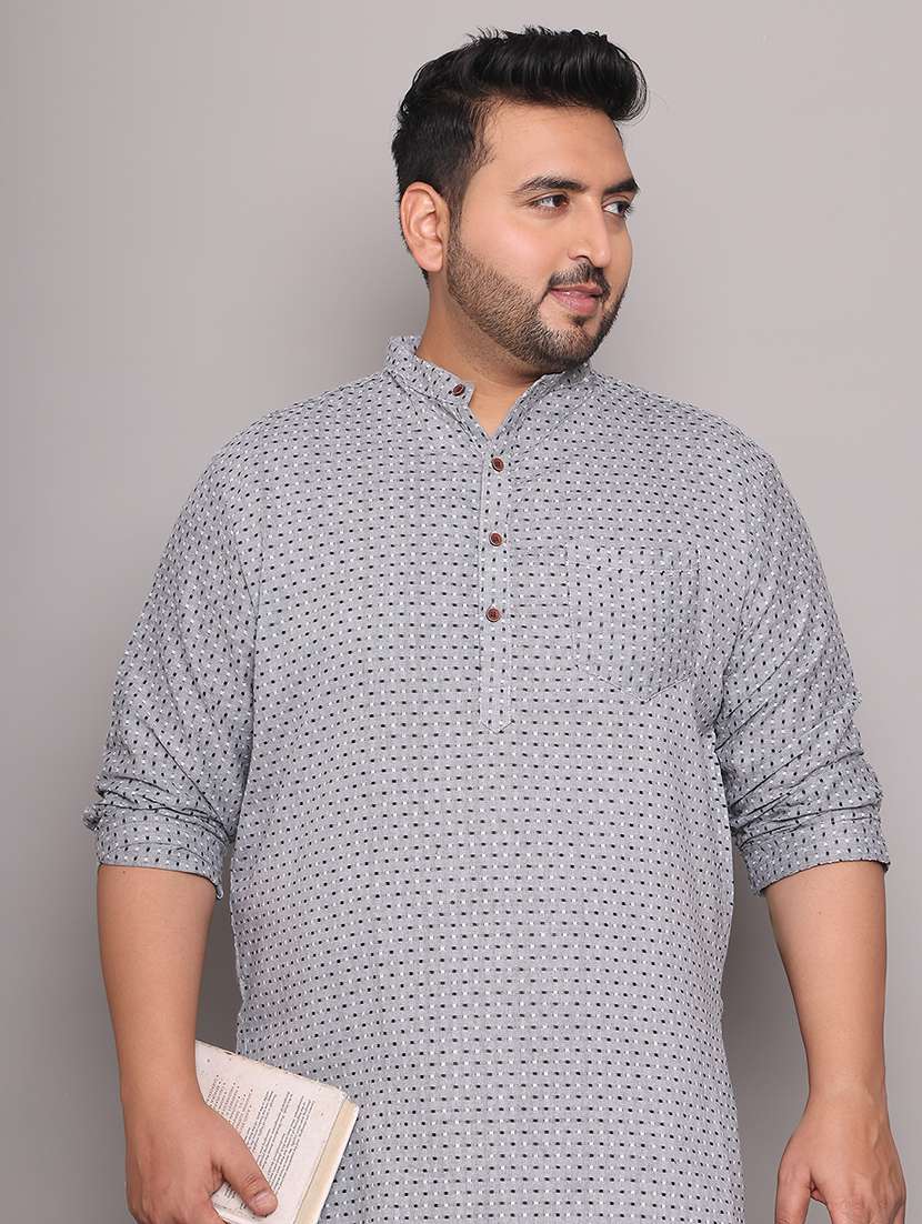 men self design mandarin neck long kurta - 21968196 - Standard Image - 5