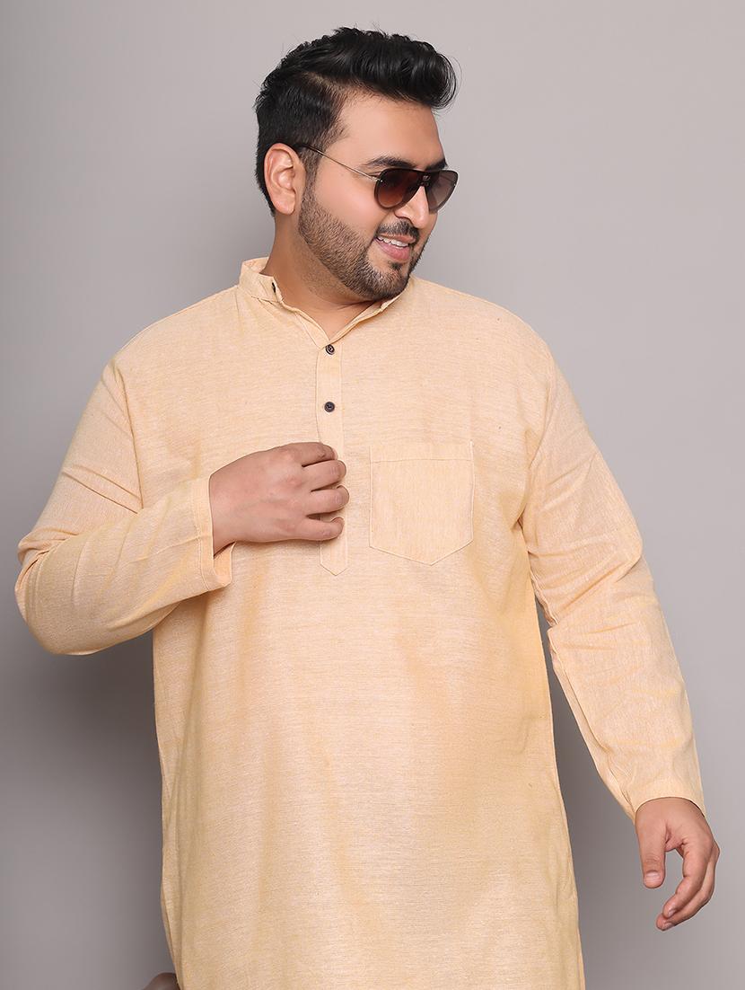 men solid mandarin neck long kurta - 21968200 - Standard Image - 5