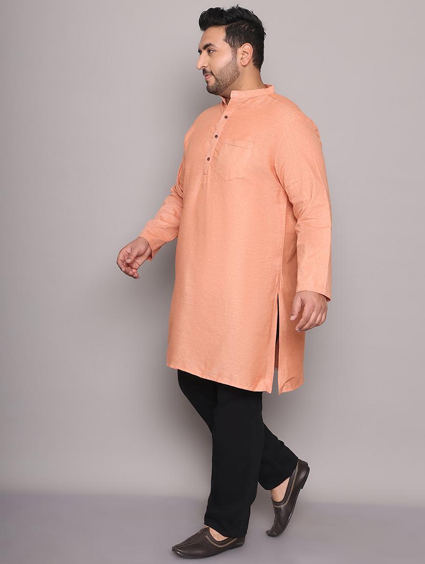 men solid mandarin neck long kurta - 21968202 - Standard Image - 3