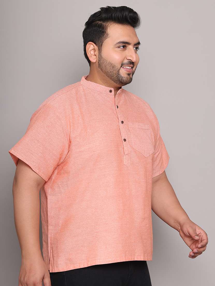 men solid mandarin neck short kurta - 21968203 -  Standard Image - 3