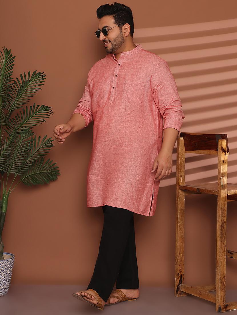men solid mandarin neck long kurta - 21968204 - Standard Image - 3