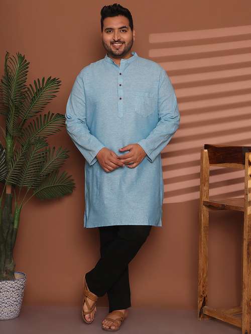 men solid mandarin neck long kurta - 21968208 -  Standard Image - 0