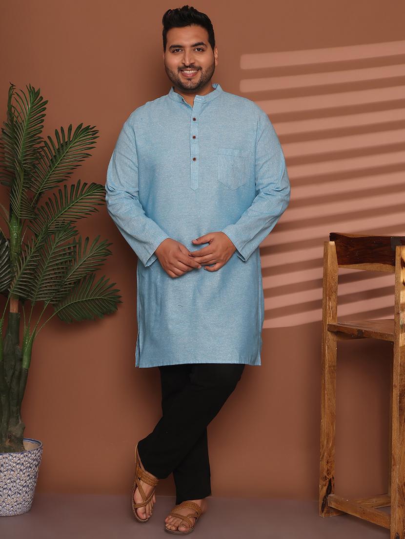 men solid mandarin neck long kurta - 21968208 -  Zoom Image - 0