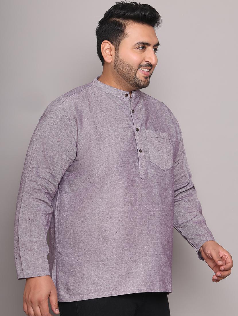 men solid mandarin neck short kurta - 21968212 - Standard Image - 3