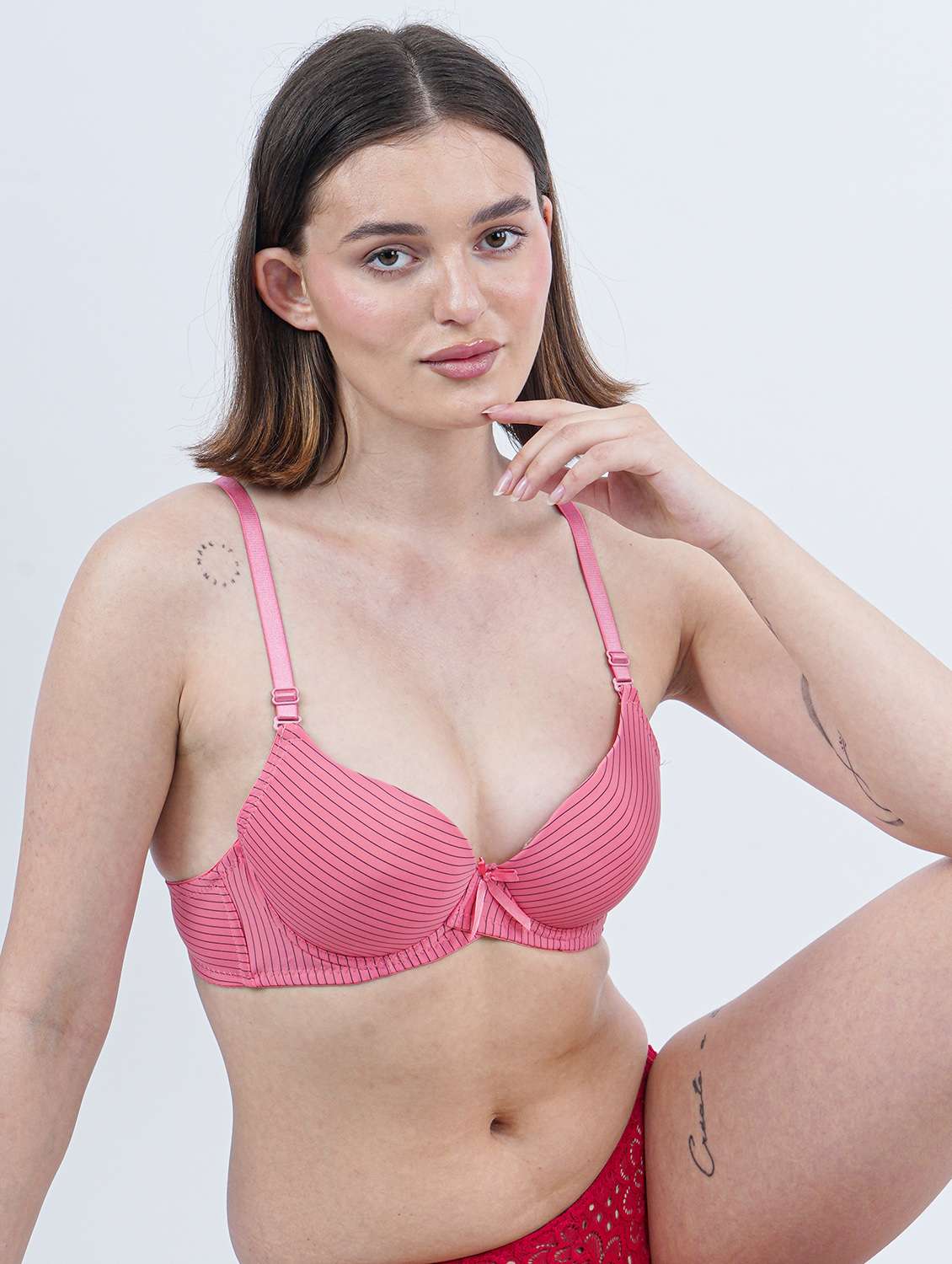 women striped underwired push up bra - 21968217 -  Standard Image - 3