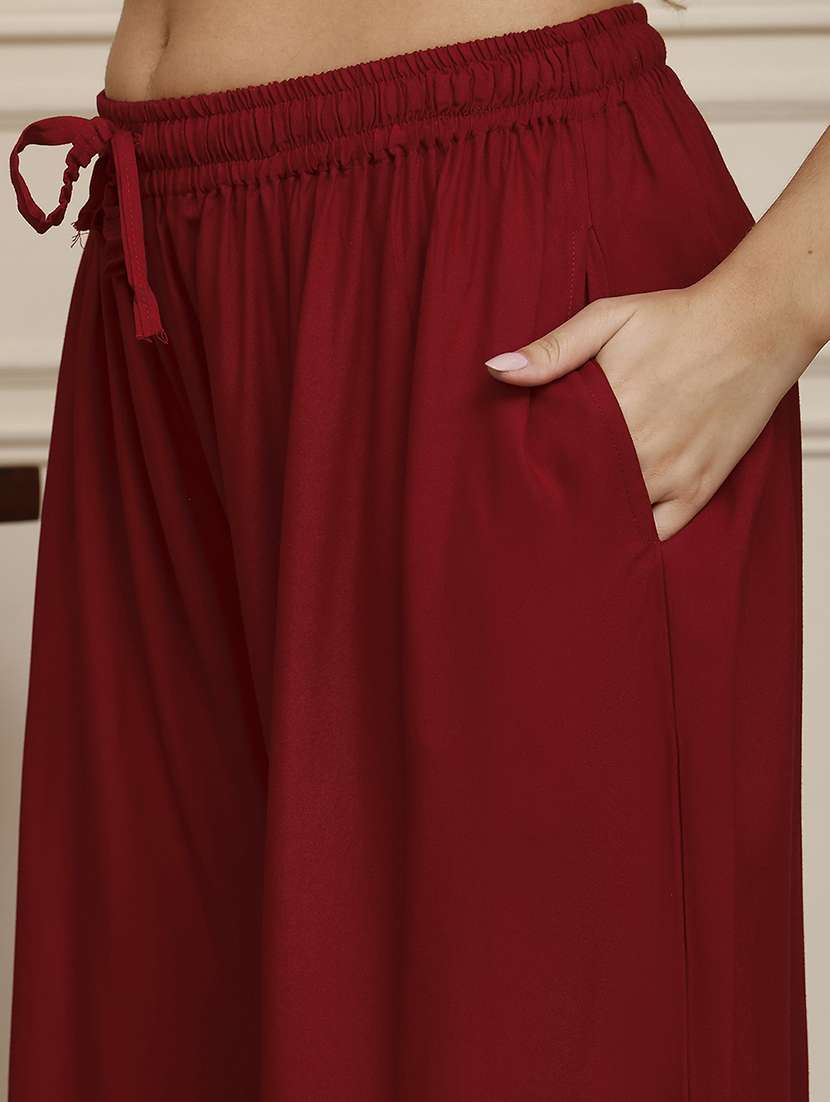 women pack of 2 solid flared palazzo - 21968264 -  Standard Image - 5