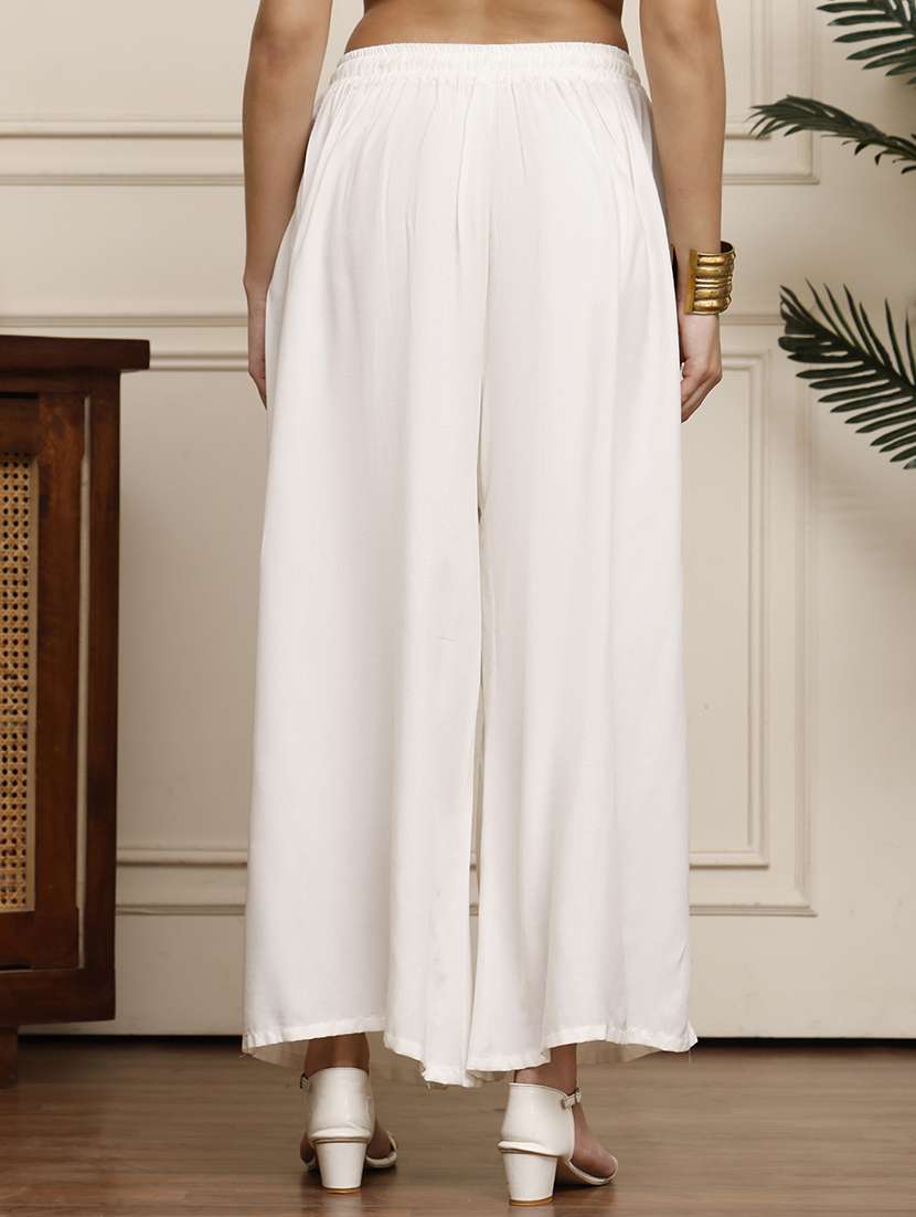 women pack of 2 solid flared palazzo - 21968273 -  Standard Image - 3