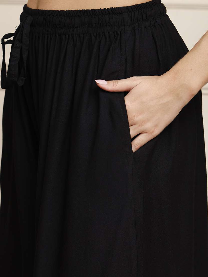 women pack of 2 solid flared palazzo - 21968273 -  Standard Image - 5