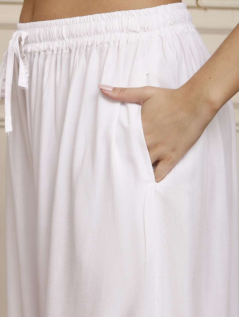 women pack of 2 solid flared palazzo - 21968276 -  Standard Image - 5