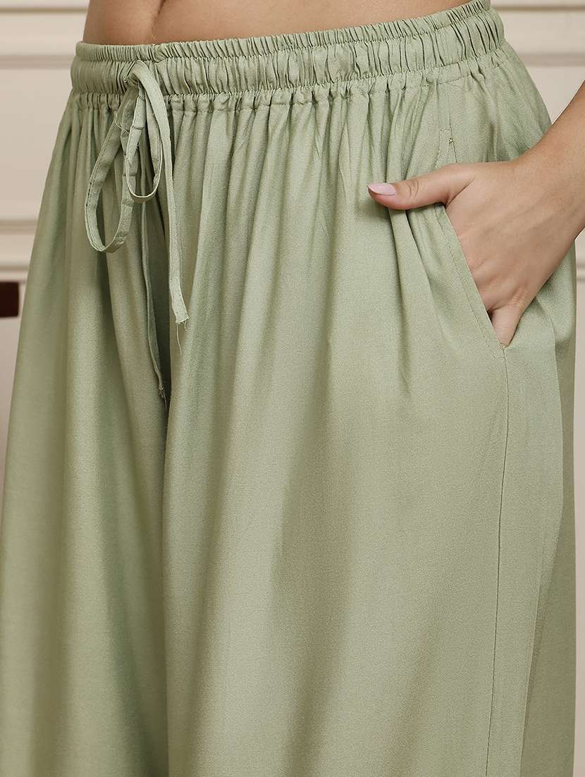 women pack of 2 solid flared palazzo - 21968277 -  Standard Image - 5