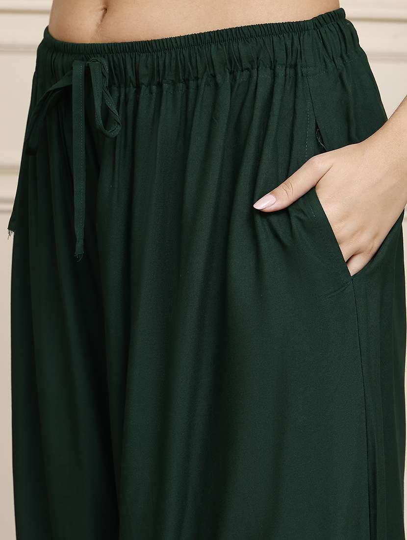 women pack of 2 solid flared palazzo - 21968280 -  Standard Image - 5