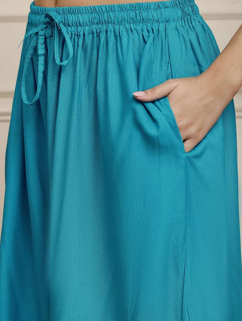 women pack of 2 solid flared palazzo - 21968287 -  Standard Image - 5