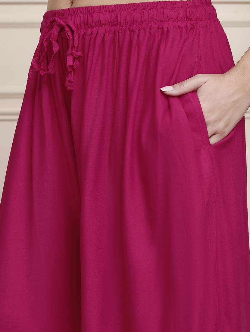 women pack of 2 solid flared palazzo - 21968290 -  Standard Image - 5