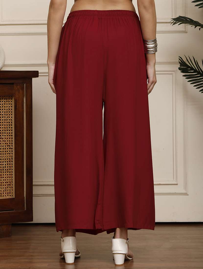 women pack of 2 solid flared palazzo - 21968293 - Standard Image - 3