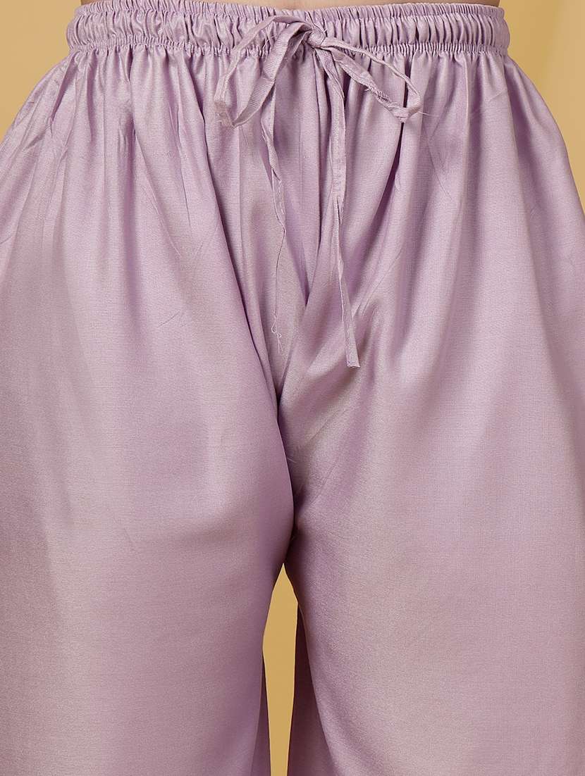 women solid high rise straight palazzo - 21968359 - Standard Image - 3