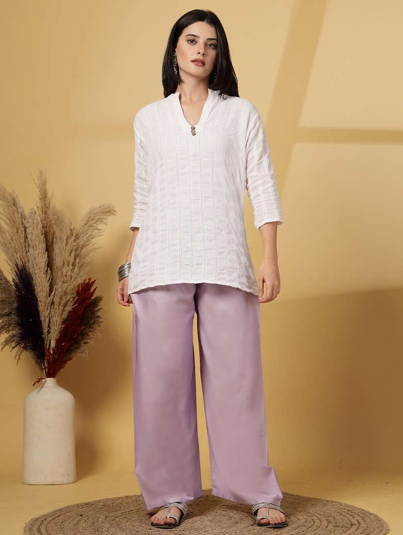 women solid high rise straight palazzo - 21968359 - Standard Image - 5