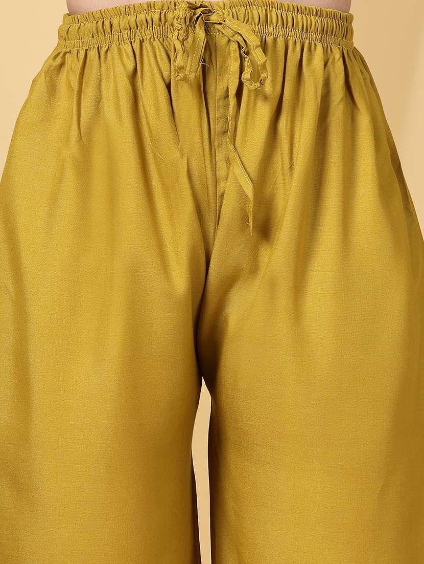 women solid high rise straight palazzo - 21968360 -  Standard Image - 3