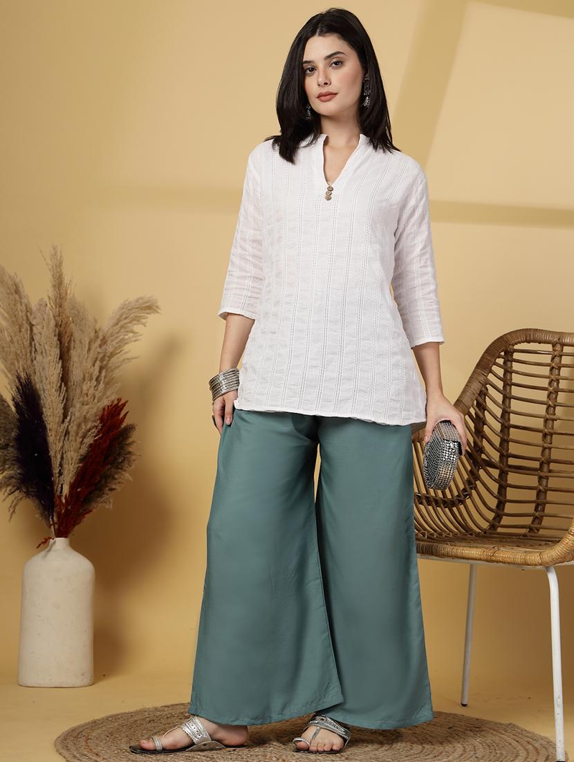 women solid high rise flared palazzo - 21968361 - Standard Image - 5