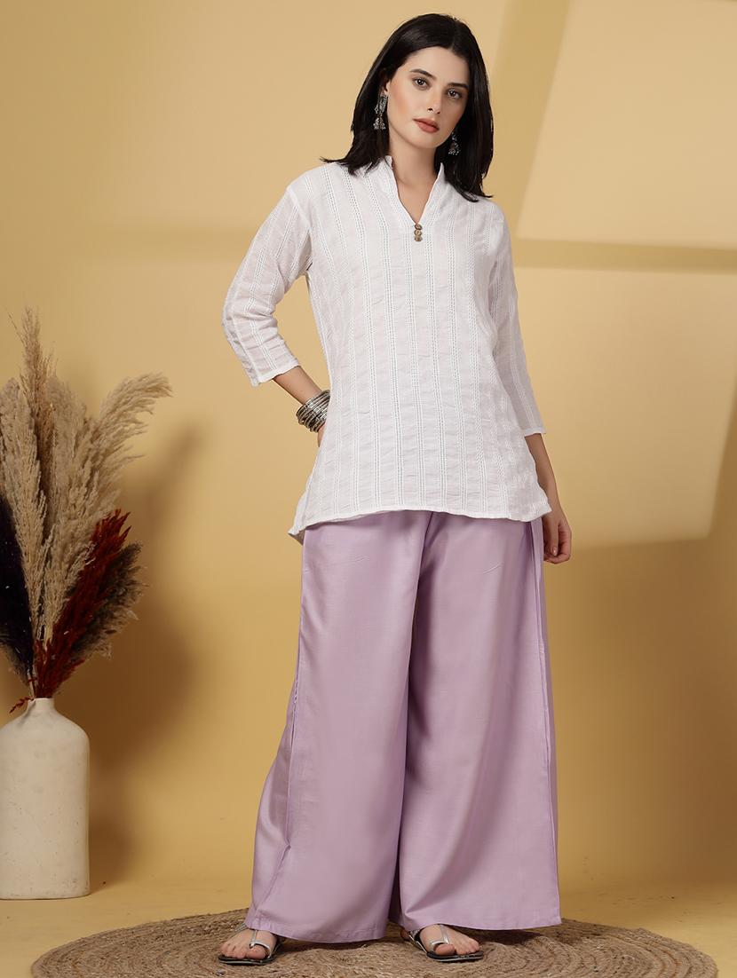 women solid high rise flared palazzo - 21968362 - Standard Image - 5