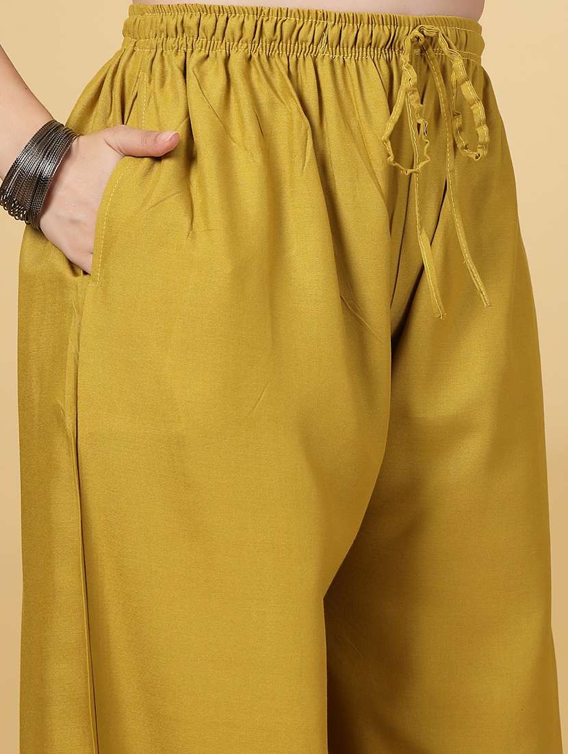 women solid high rise flared palazzo - 21968363 - Standard Image - 3