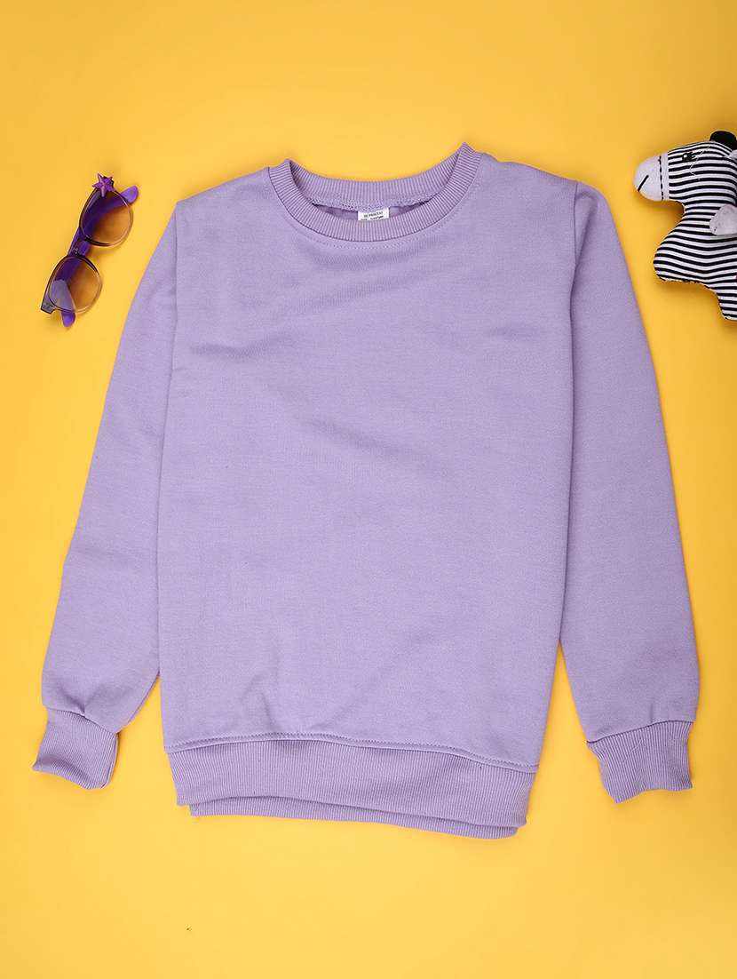 girls solid long sleeve swwatshirt 