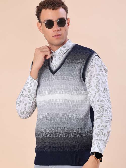 men self design sleeveless regular fit pullover - 21968379 -  Standard Image - 0