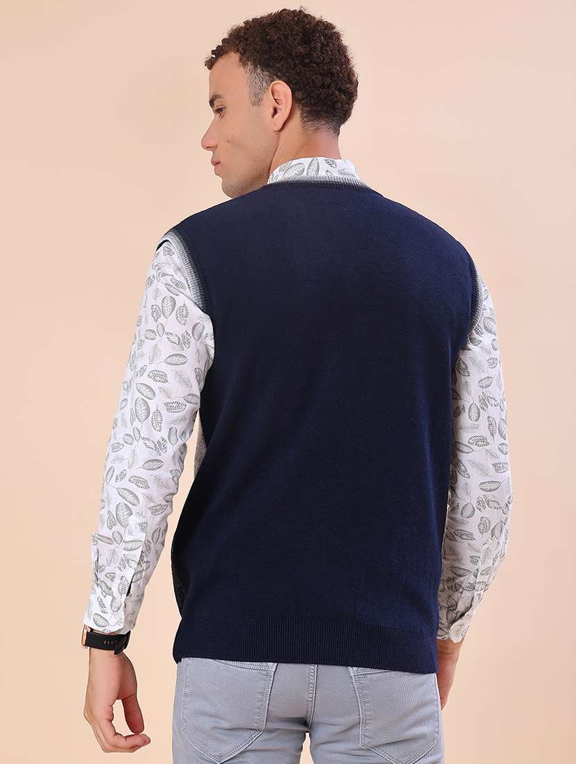 men self design sleeveless regular fit pullover - 21968379 -  Standard Image - 3