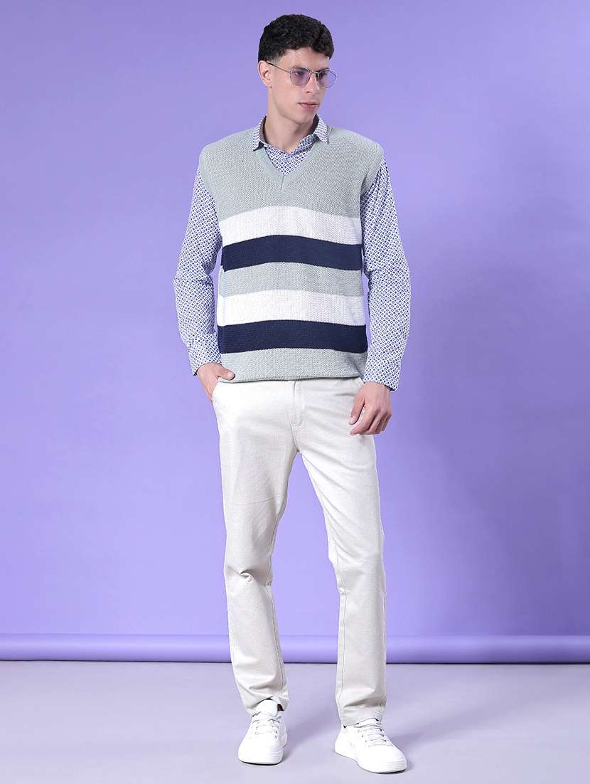 men striped sleeveless regular fit pullover - 21968420 -  Standard Image - 5