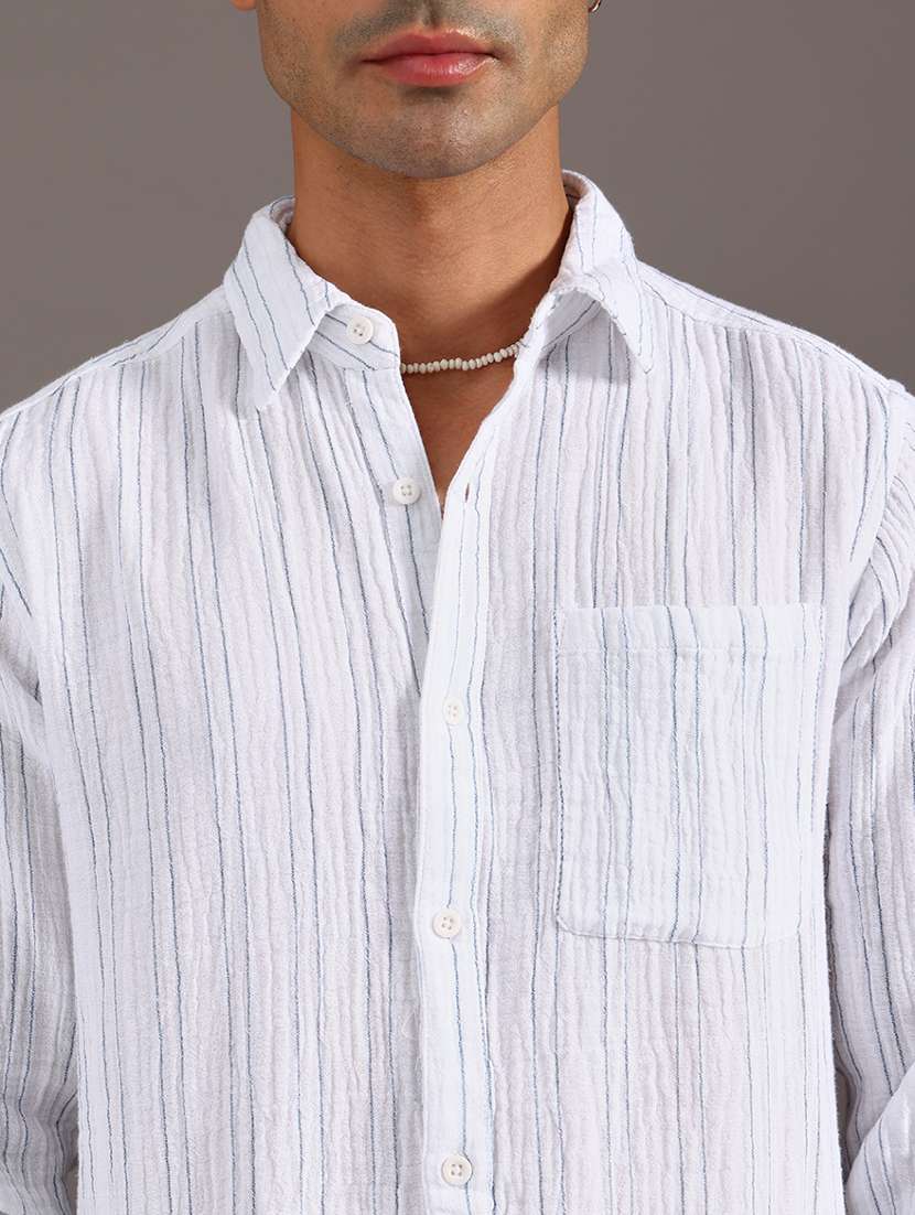 men striped long sleeve regular fit casual shirt - 21968428 -  Standard Image - 5